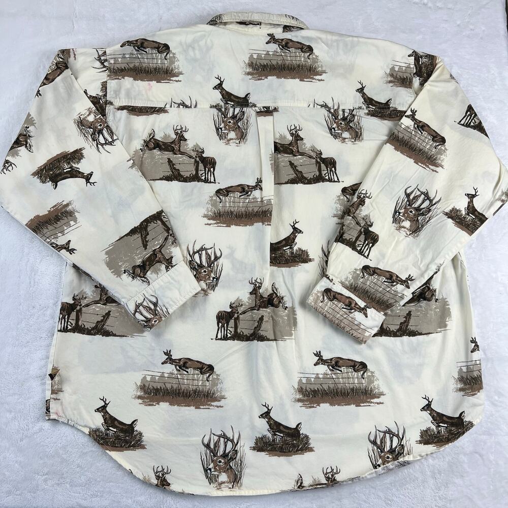 Outdoor Life Field Tested Buck Print Button Down Shirt Men's size 2XL AOP - Picture 2 of 8